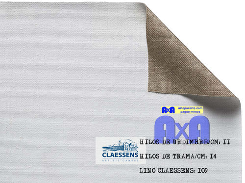 Rollo lienzo Talens 109-100% lino Claessens- largo 10mts-ancho 2,10mts- GM- 310gr/m2- Prep universal
