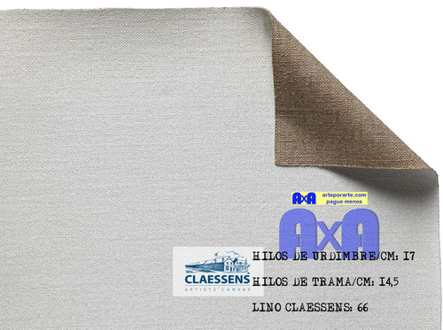 Rollo lienzo L5 -100% lino Claessens- largo 10mts- ancho 2,10mts-GM-455gr/m2-Prep al óleo