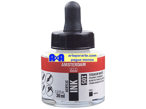 105 tinta acrílica Amsterdam blanco de titanio frasco de 30ml
