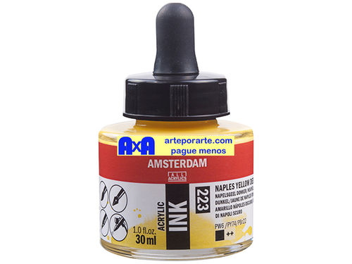 223 tinta acrílica Amsterdam amarillo nápoles oscuro frasco de 30ml