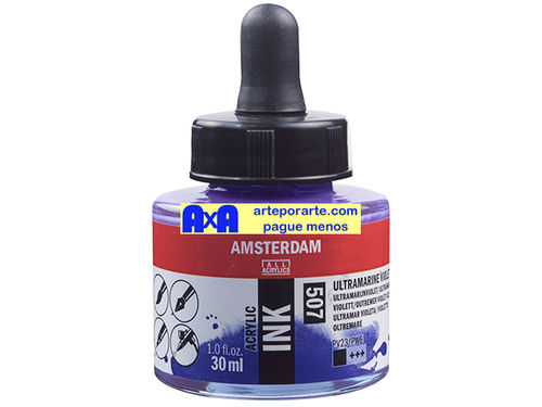 507 tinta acrílica Amsterdam azul ultramar violeta frasco de 30ml