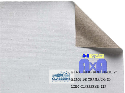 Rollo lienzo Talens 113 -100% lino Claessens- de 10mts- ancho 2,10mts- GF- 312gr/m2- Prep universal